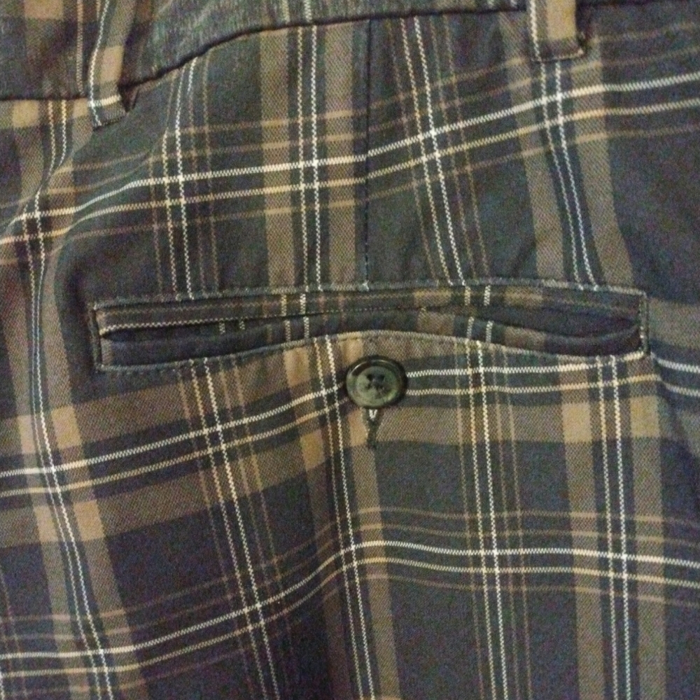 Golf Shorts Walter Hagen Flat Front Pockets Brown/Stripe Performance  Sz.36 - Picture 7 of 11